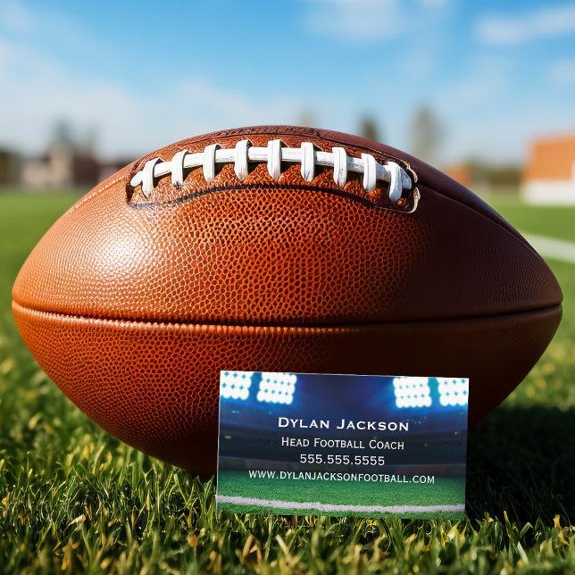 Football Coach Sports Stadium Photograph Business Card (Creator Uploaded)