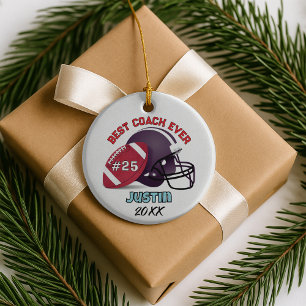 football coach sports team custom text ceramic ornament