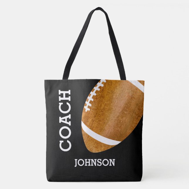 Football Coach Vintage Retro Football Personalised Tote Bag (Front)