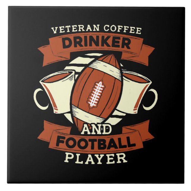 Football Coffee Ceramic Tile (Front)