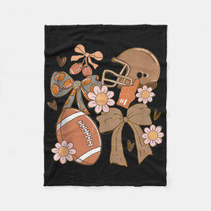 Football Coquette Bow Cute Flowers And Bows Game D Fleece Blanket