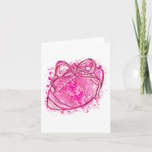 Football Coquette Bow Tackle Breast Cancer We Wear Card