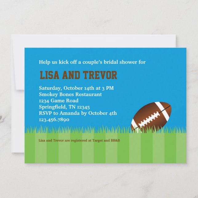 Football Couples Bridal Shower Invitation (Front)