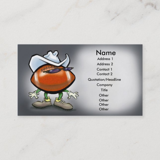 Football Cowboy Business Card (Front)