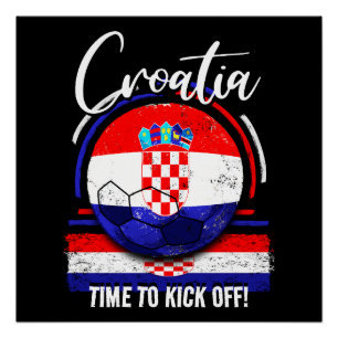 Football Croatia Flag Euro, Croatian National Team Poster