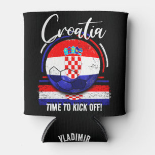 Football Croatia Flag Euro, Croatian Soccer Team Can Cooler