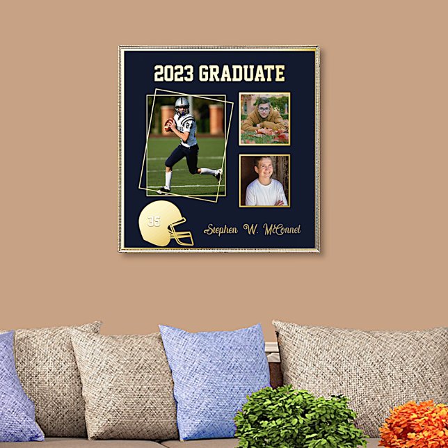 Football Custom Photo Graduation  Foil Prints (Creator Uploaded)
