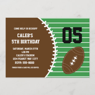 Football Cute Stitched Birthday Party Invitation