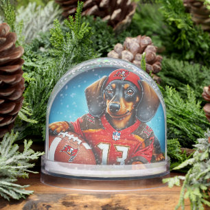 FOOTBALL DACHSHUND SNOWGLOBE