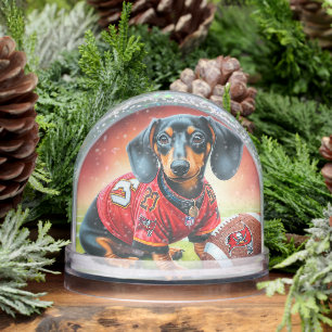 FOOTBALL DACHSHUND SNOWGLOBE