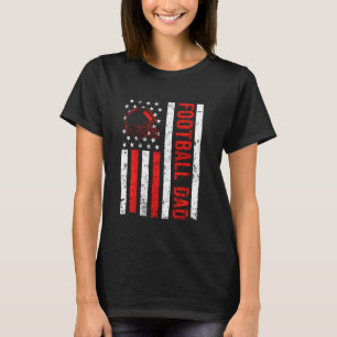 Football Dad American Flag Proud Dad Of Ballers Fa T-Shirt