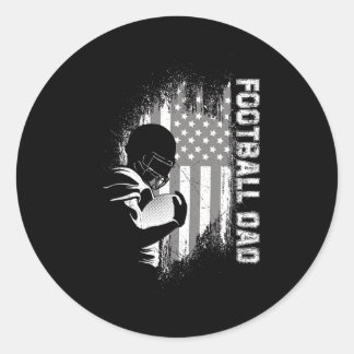 Football Dad American Football  Classic Round Sticker
