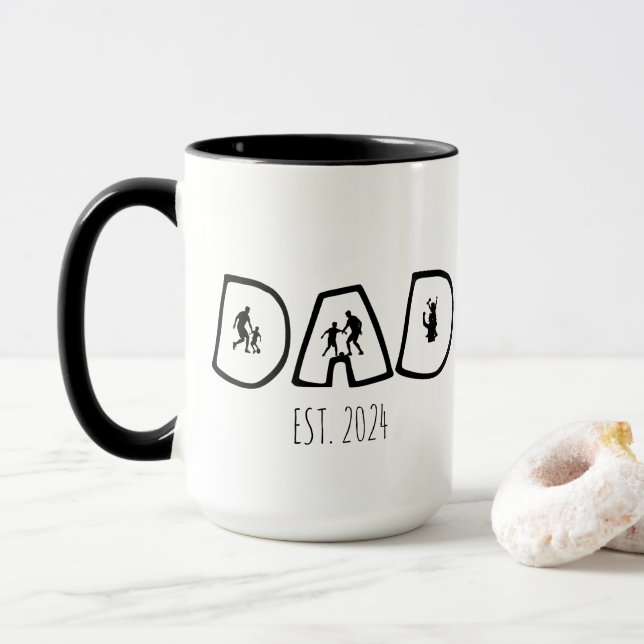 Football DAD and Child Mug (With Donut)