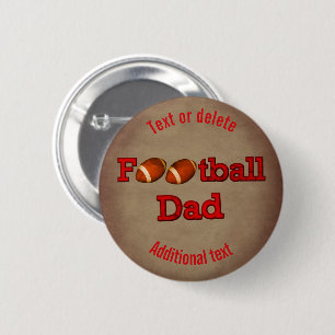 Football Dad Cute Personalised 6 Cm Round Badge