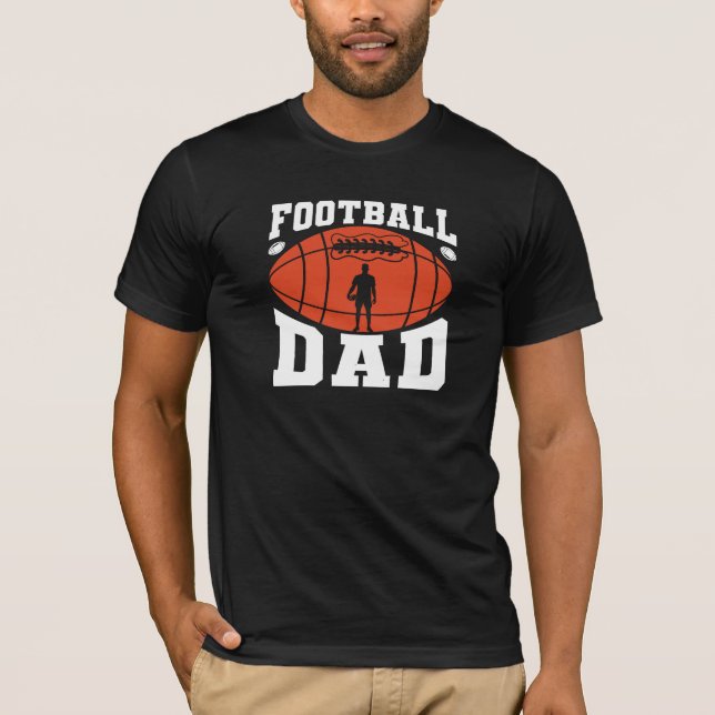 Football Dad Retro Text Design-Orange and Grey T-S T-Shirt (Front)