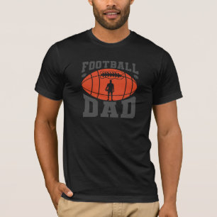 Football Dad Retro Text Design-Orange and Grey T-Shirt