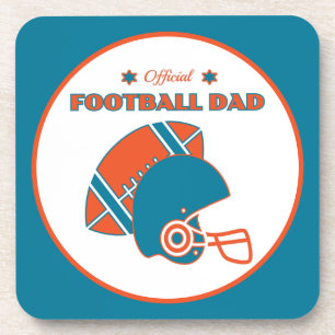 Football dad sports lovers orange blue vintage  coaster