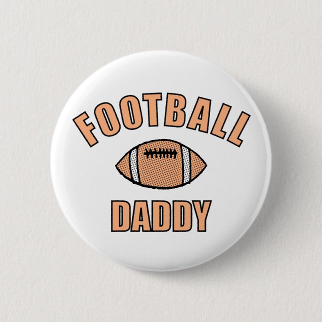 Football Daddy Drawing And Text 6 Cm Round Badge (Front)