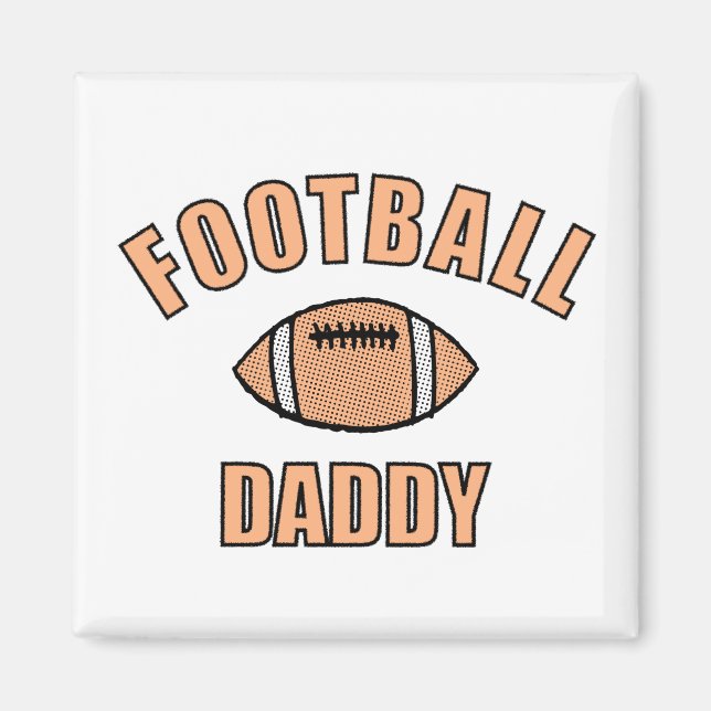 Football Daddy Drawing And Text Magnet (Front)