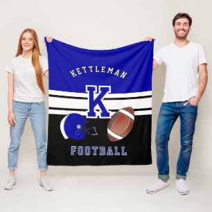 Football 🏈 Dark Blue Sport Letter Fleece Blanket