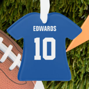 Football Dark Blue & White Jersey Ornament