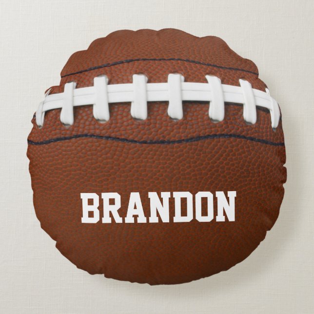 Football Design Round Pillow (Front)