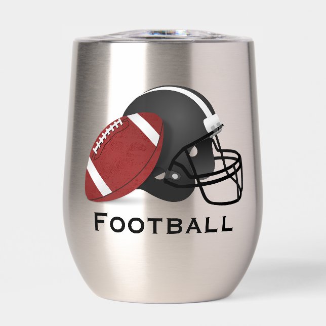 Football Design Thermal Wine Tumbler (Front)