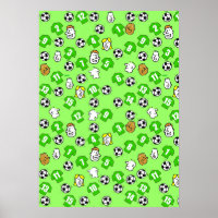 Football Design Wall Poster with Green Shirts