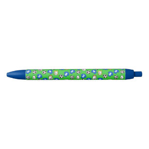 Football Design with Blue Shirts Black Ink Pen