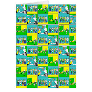 Football Design with Cartoon Players and Fans