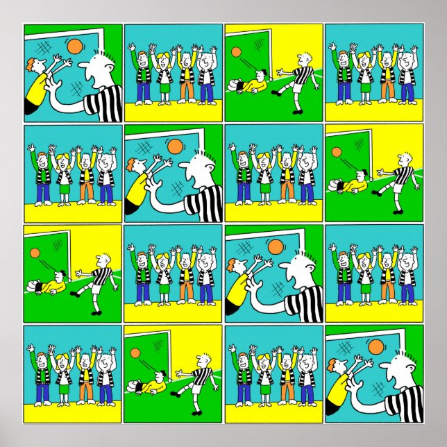 Football Design with Players and Cheering Fans Poster (Front)
