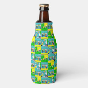 Football Design with players and fans Soccer theme Bottle Cooler