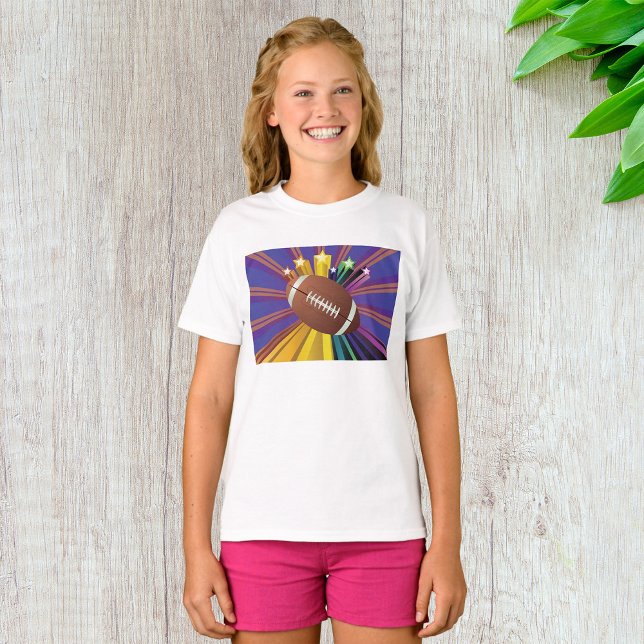 Football Design with Stars Vibrant Sports Fan Art  T-Shirt (Creator Uploaded)