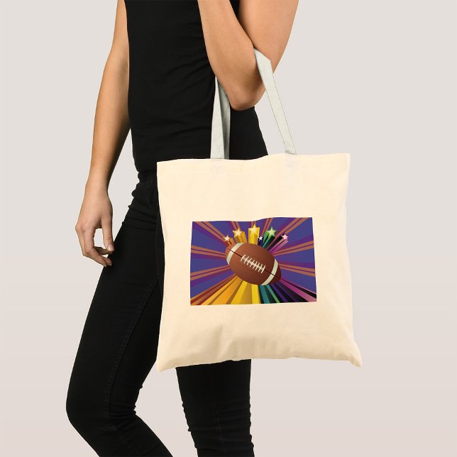 Football Design with Stars Vibrant Sports Fan Art  Tote Bag (Creator Uploaded)