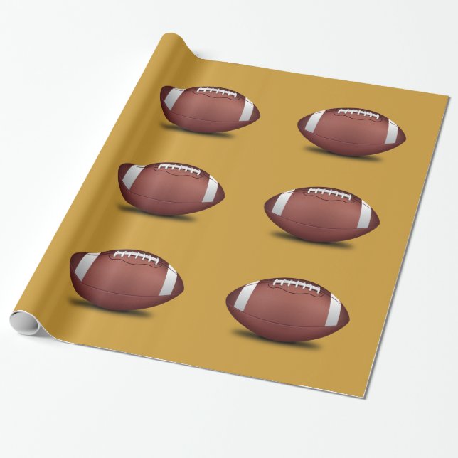 Football Design Wrapping Paper (Unrolled)