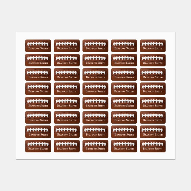 Football Designs Name Tags (Sheet)