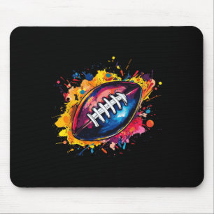 Football Designs. Uni Football Graphic - Black Mouse Pad