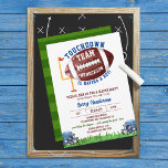 Football Diaper Party Invitation<br><div class="desc">This football-themed diaper party invitation is the perfect way to celebrate the arrival of a baby boy! The invitation features a playful design with football graphics and the message "Touchdown! Your team is having a boy!" Sure to be a hit with any football-loving parents-to-be, this invitation is a fun and...</div>