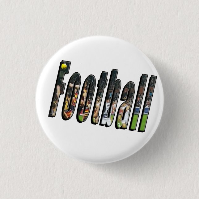 Football Dimensional Logo, 3 Cm Round Badge (Front)
