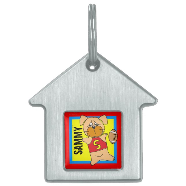 Football Dog Pet Tag (Front)