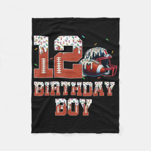 Football Drip 12th Birthday Party Boy Sport Fan 12 Fleece Blanket