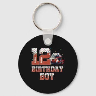 Football Drip 12th Birthday Party Boy Sport Fan 12 Key Ring