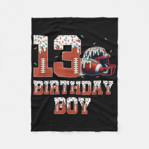 Football Drip 13th Birthday Party Boy Sport Fan 13 Fleece Blanket