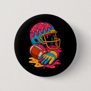 Football Drip Boys Football Ice Cream Sprinkle Res 6 Cm Round Badge