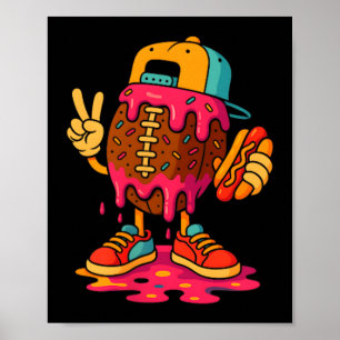 Football Drip Boys Football Ice Cream Youth Game Poster