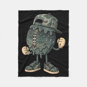Football Drip Camo Boys Football Ice Cream Youth Fleece Blanket
