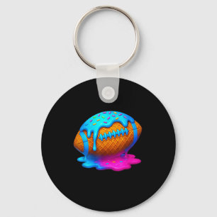 Football Drip Ice Cream Dripping Boys Waffle Cone  Key Ring