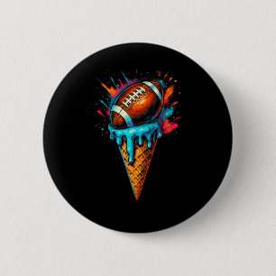 Football Drip Ice Cream Dripping Football Player G 6 Cm Round Badge