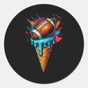 Football Drip Ice Cream Dripping Football Player G Classic Round Sticker