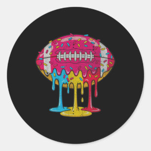 Football Drip Ice Cream Fan Sprinkles Game Day Vin Classic Round Sticker